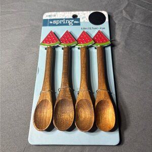 4 pc New Watermelon Wooden Spoons Set